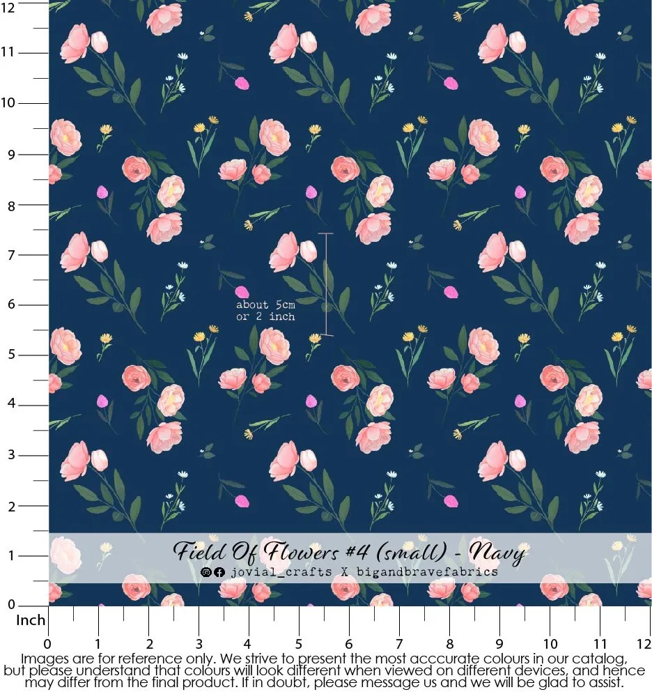 Field Of Flowers #4, Small, Navy