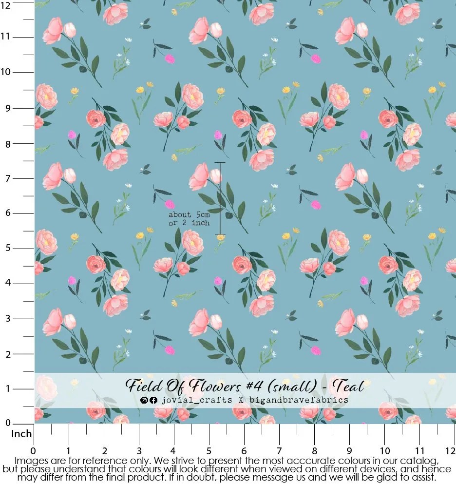 Field Of Flowers #4, Small, Teal