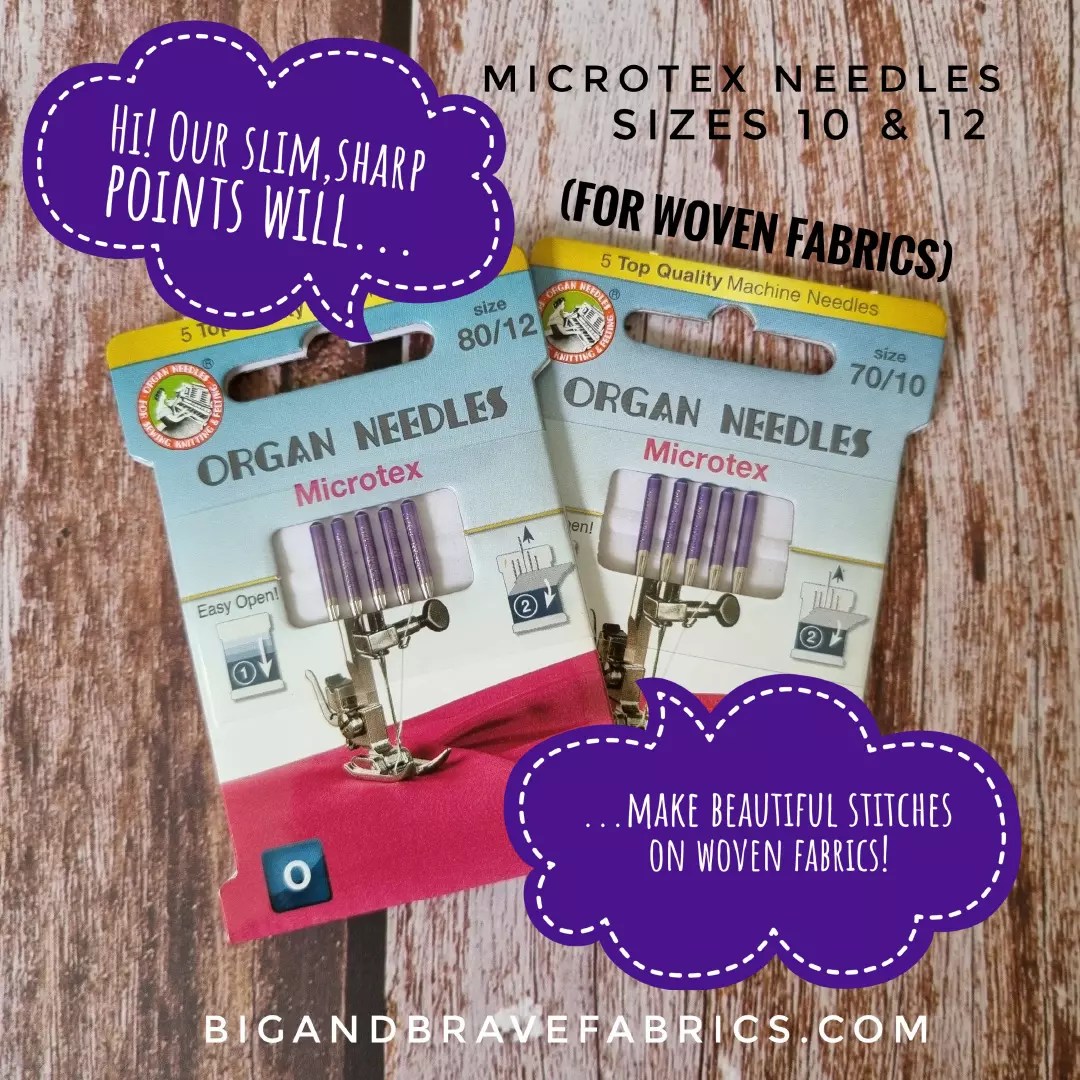 ORGAN Microtex Sharp Needles 130/705H-HM Needles, sizes 10 & 12