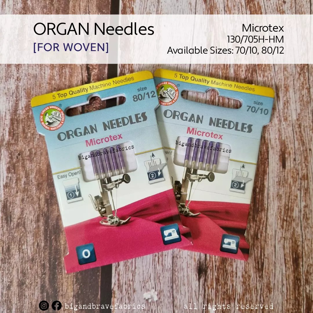 ORGAN Microtex Sharp Needles 130/705H-HM Needles, sizes 10 & 12