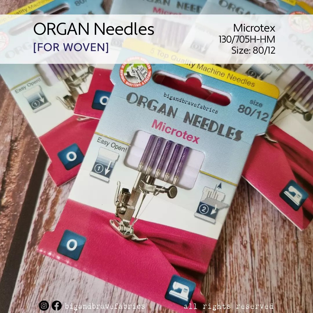 ORGAN Microtex Sharp Needles 130/705H-HM Needles, sizes 10 & 12