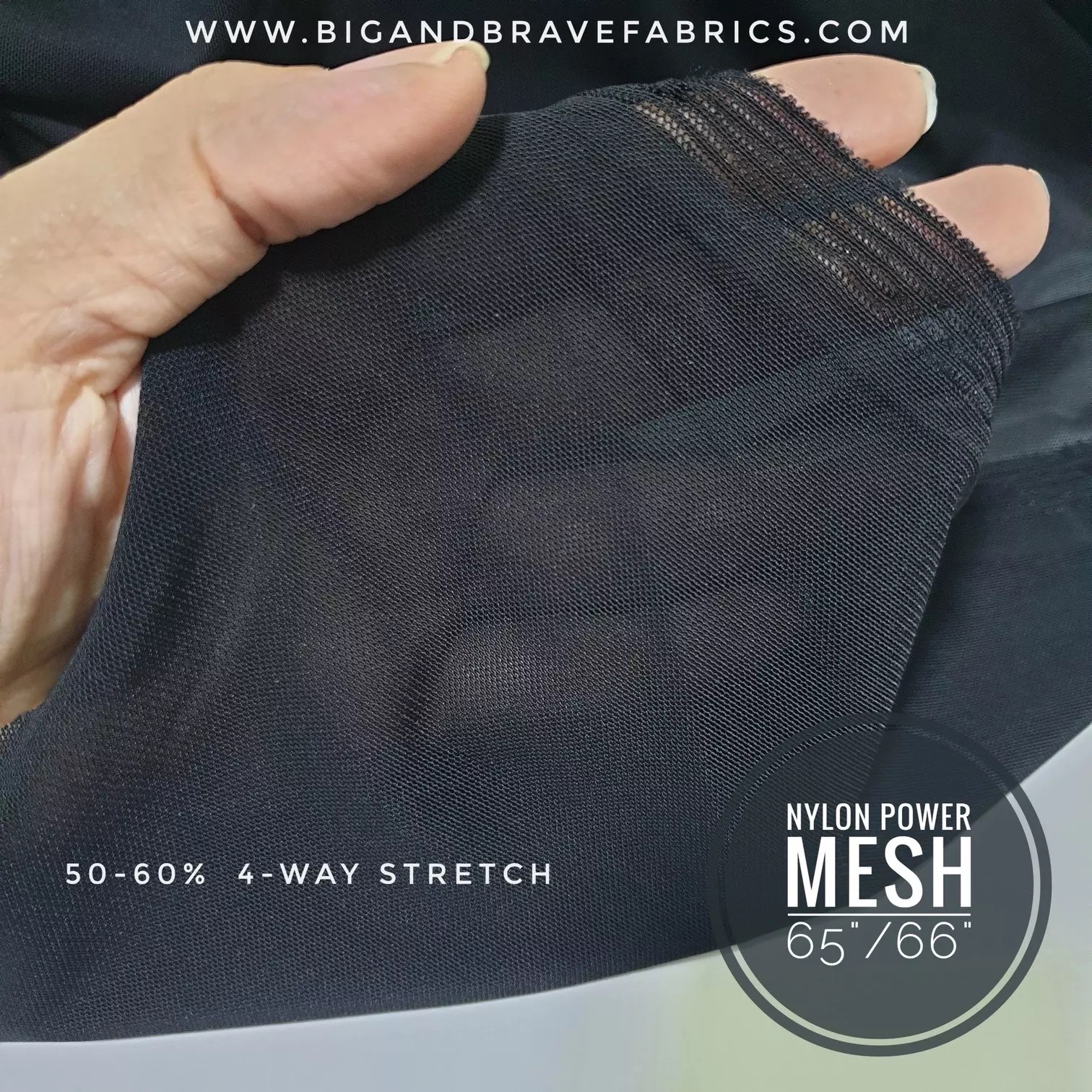 Nylon Power Mesh, (180gsm, 65"/66") - Black, Beige