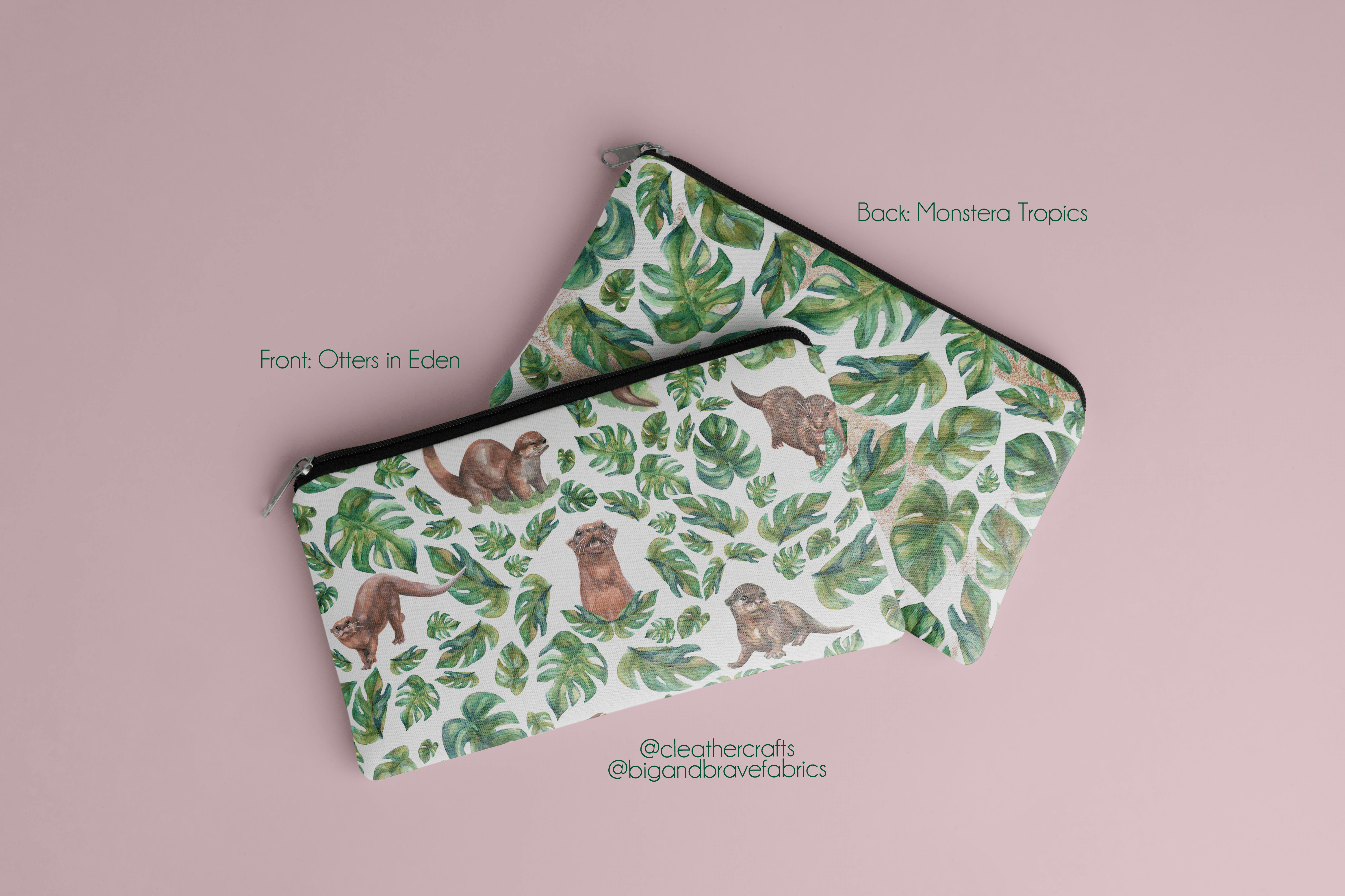 Custom Print: Otters In Eden, WHITE