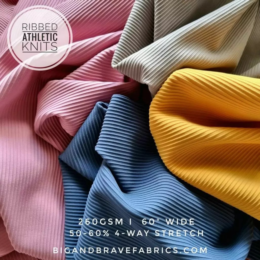 Ribbed athletic knits by Big And Brave Fabrics