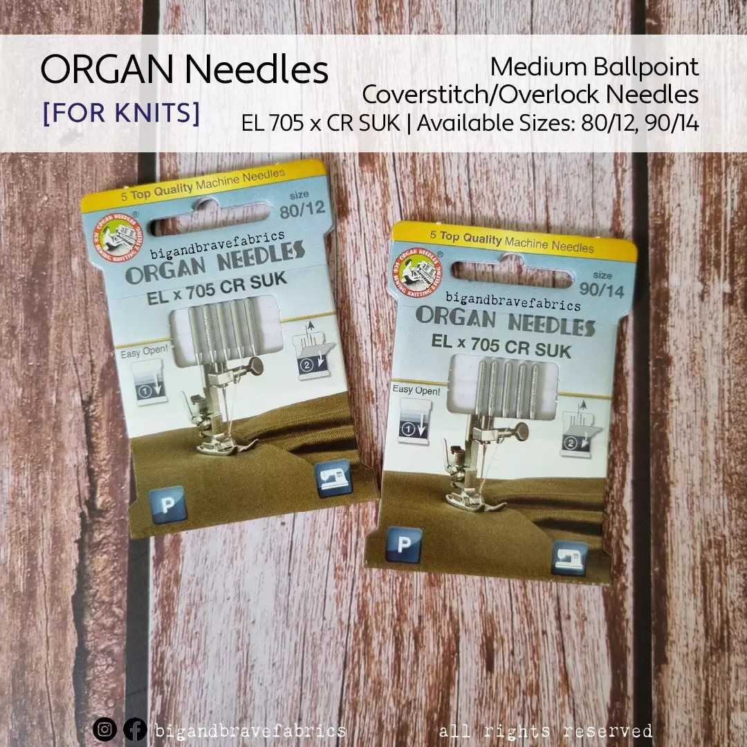 ORGAN EL X 705CR SUK Overlock/Coverstitch needles (For Knits; Medium