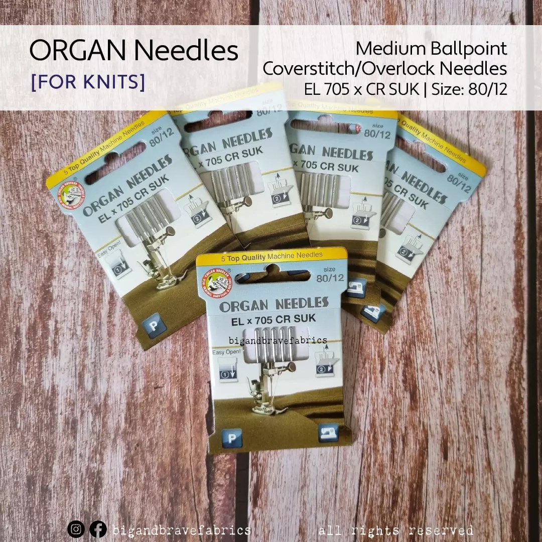 ORGAN EL X 705CR SUK Overlock/Coverstitch needles (For Knits; Medium