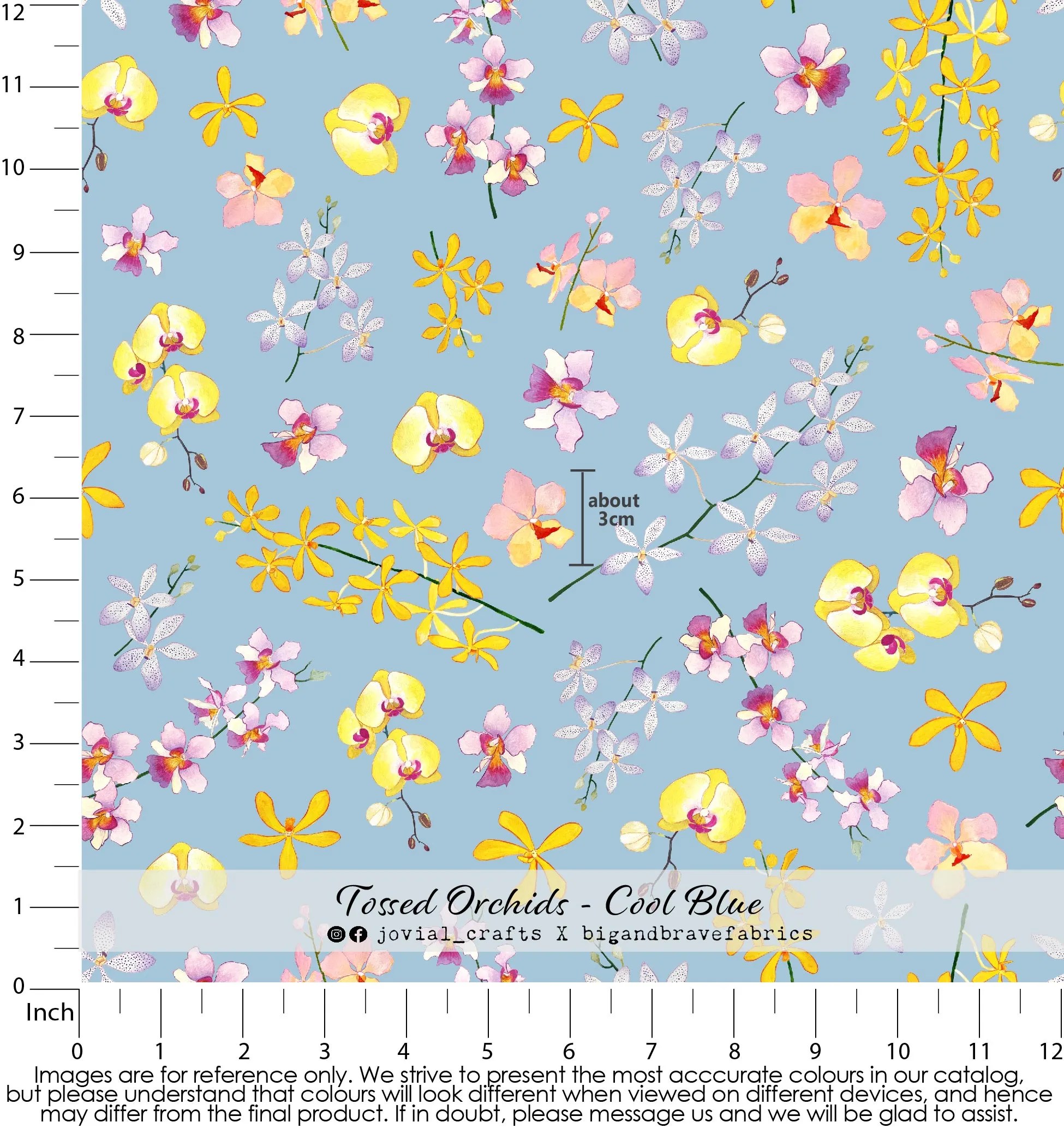 Tossed Orchids, Cool Blue