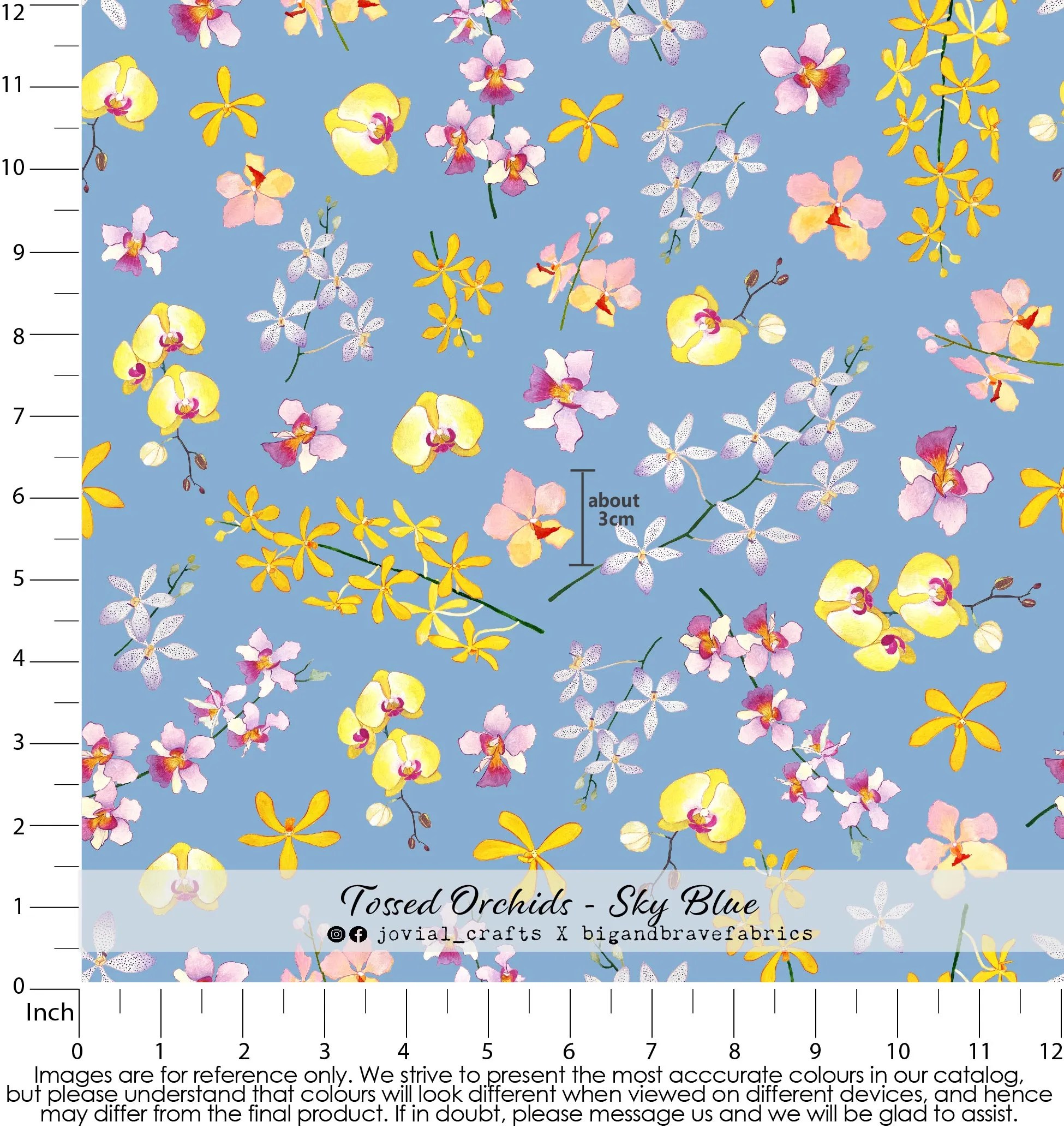 Tossed Orchids, Sky Blue