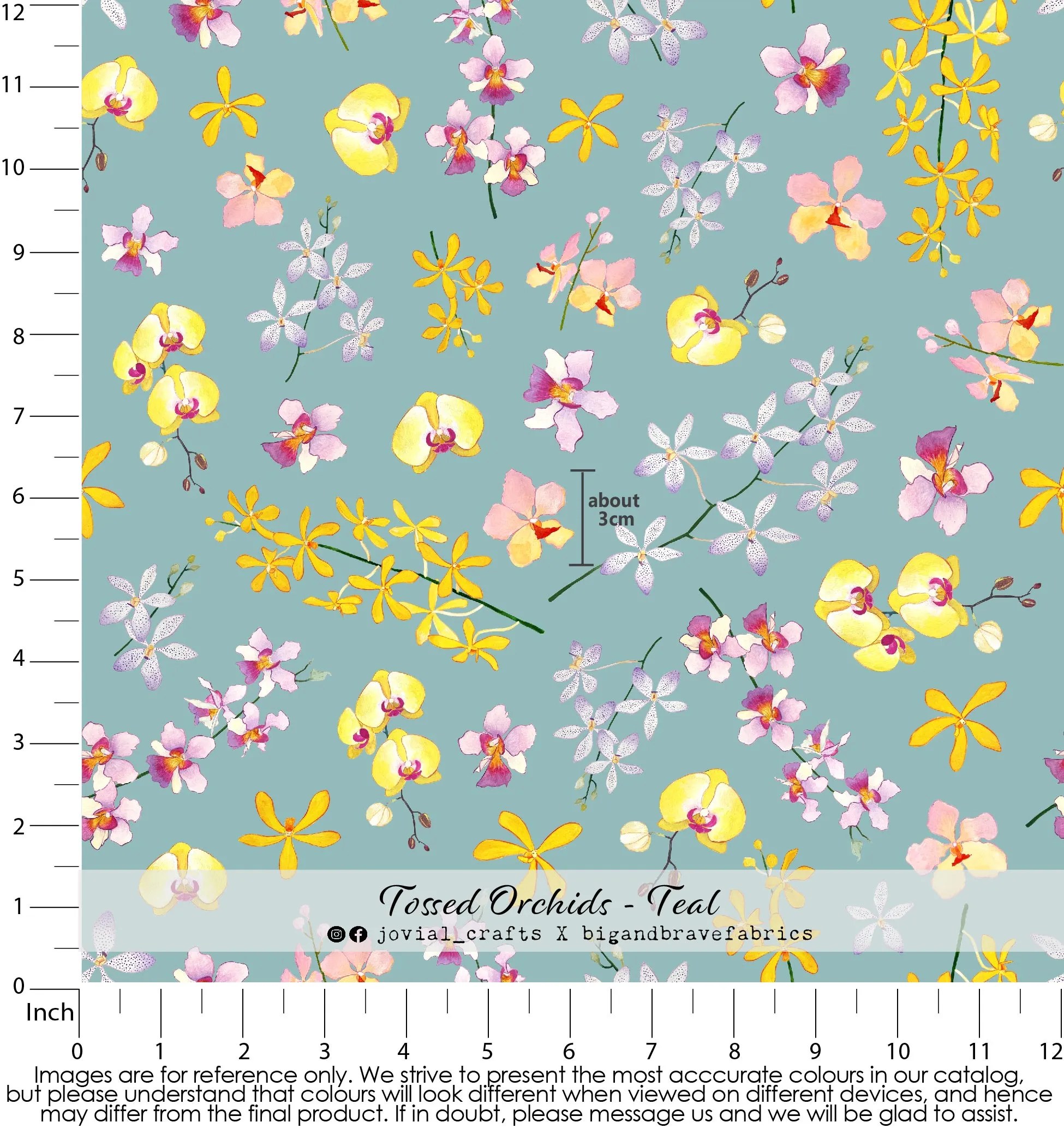 Tossed Orchids, Teal