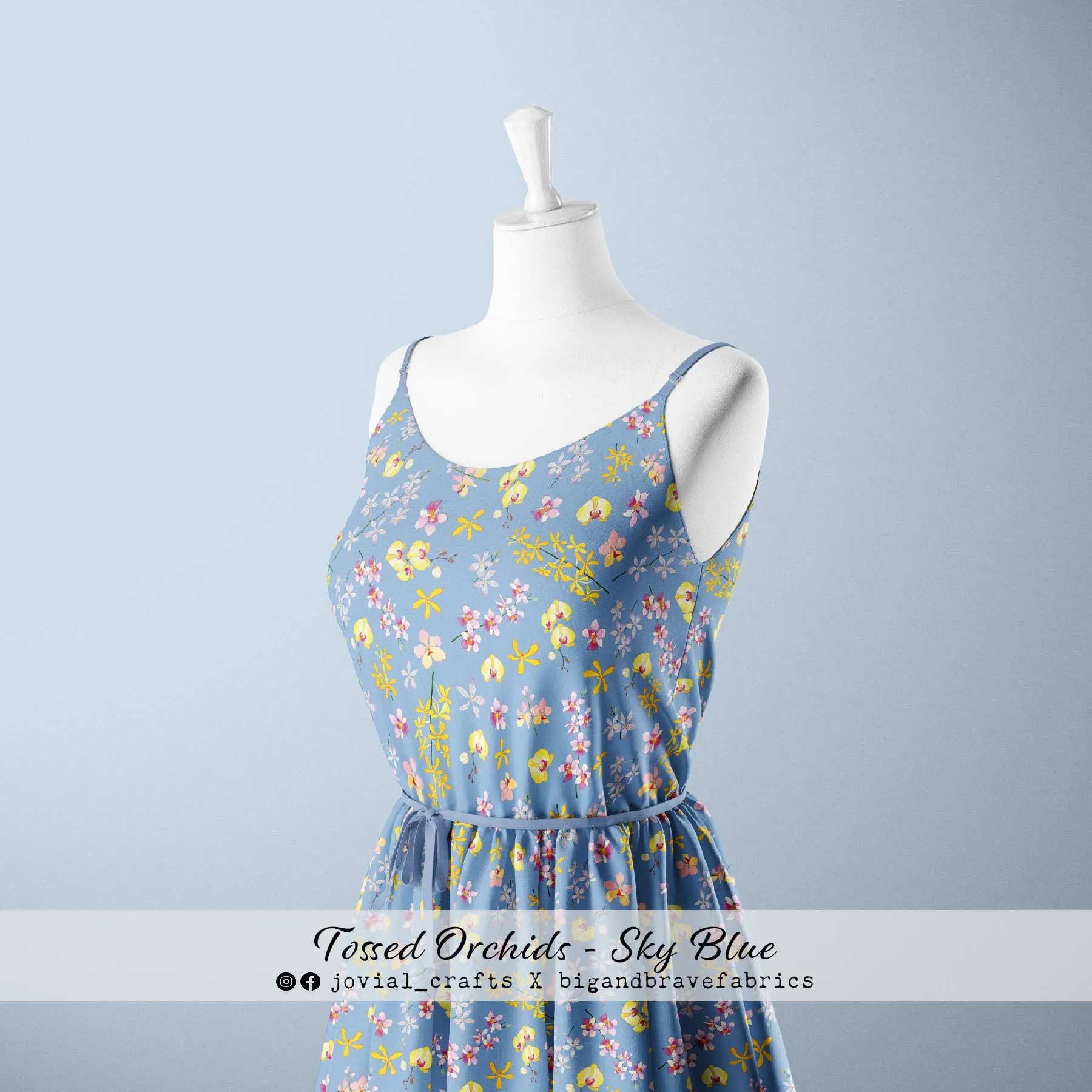 Tossed Orchids, Sky Blue