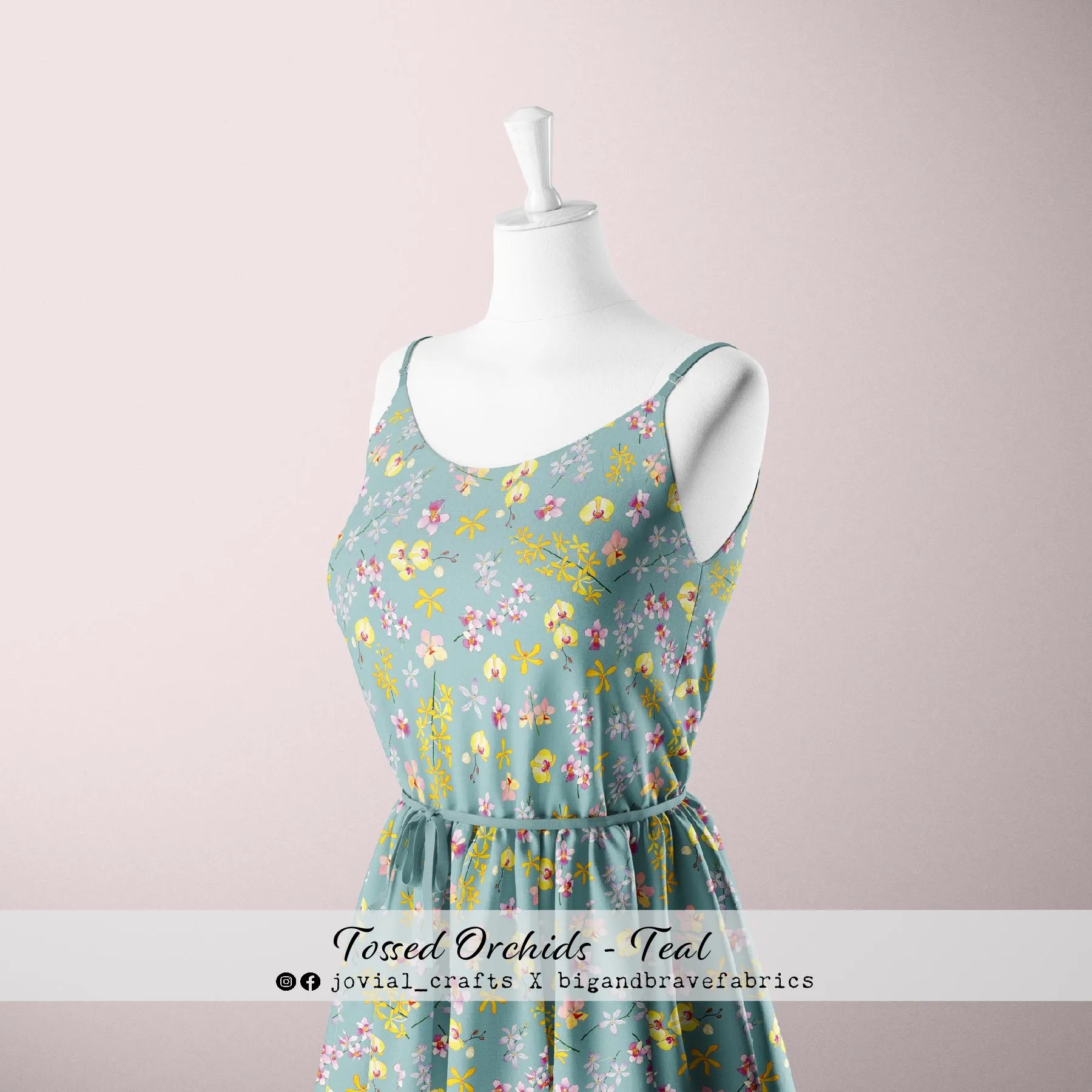 Tossed Orchids, Teal