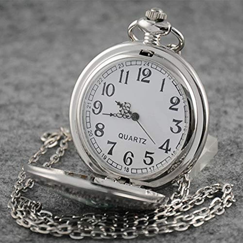 Fashion Flower Bird Pattern Quartz Pocket Watch Analog Pendant Necklace Mens Womens Watches Gift