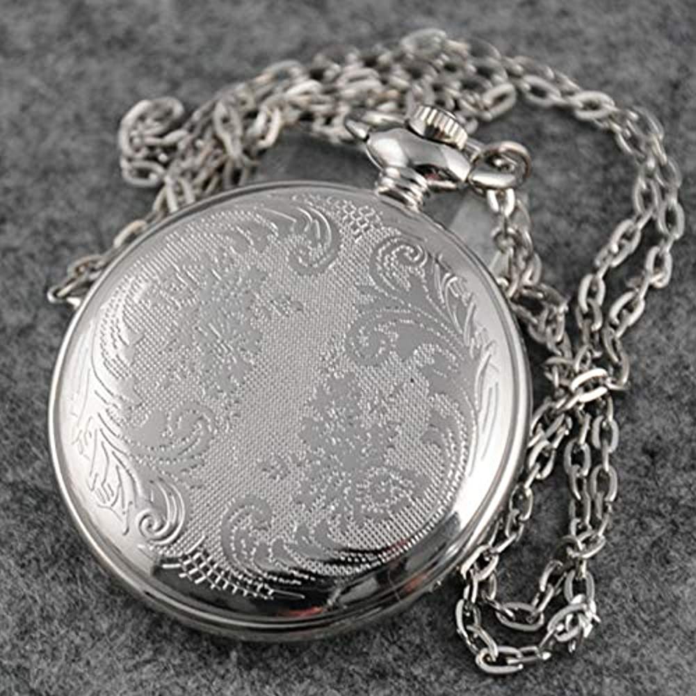 Fashion Flower Bird Pattern Quartz Pocket Watch Analog Pendant Necklace Mens Womens Watches Gift