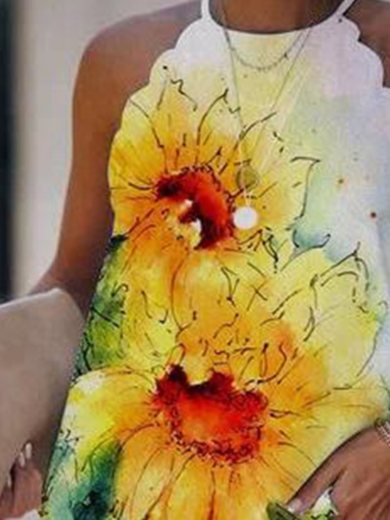 Floral Shift Sleeveless Holiday Shirts & Tops