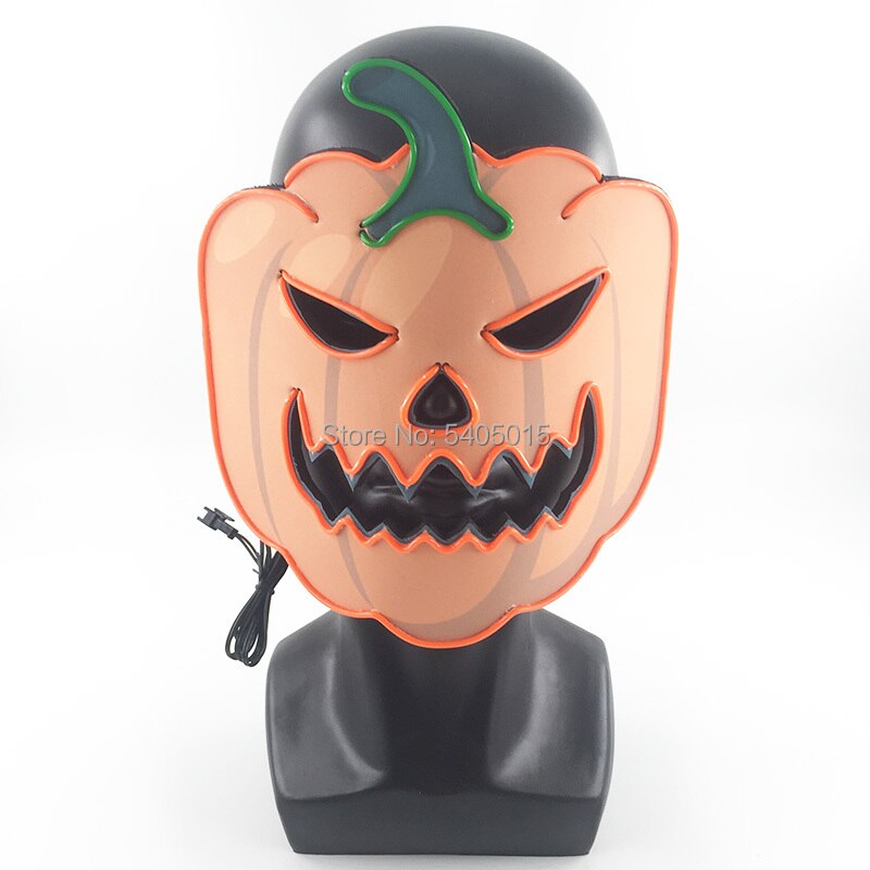 Cartoon pumpkin mask fluorescent Halloween full flash LED mask