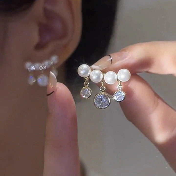 Diamond Pearl Earrings-Buy 1 Get 1 Free