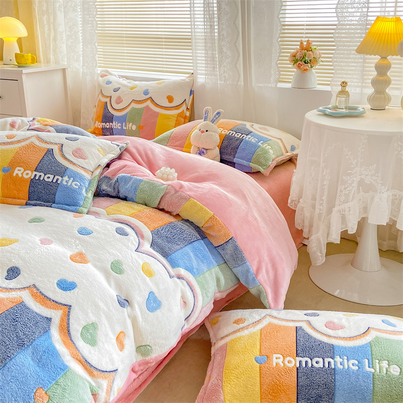 Sleepymill® Super soft and fluffy Milk Velvet Bedding for queen and king size bed