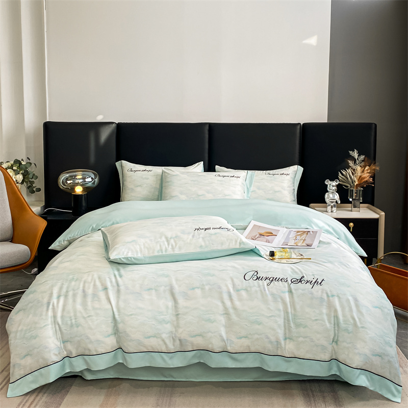 Sleepymill® Luxury printed silk Water shine ripples bedding