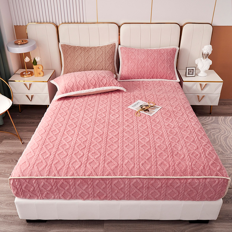 Sleepymill® Modern Style Soft Fluffy Taffeta Milk Velvet Fitted Bed Sh