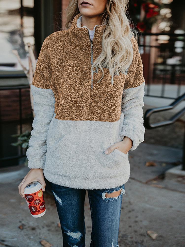 half zip fluffy jumper